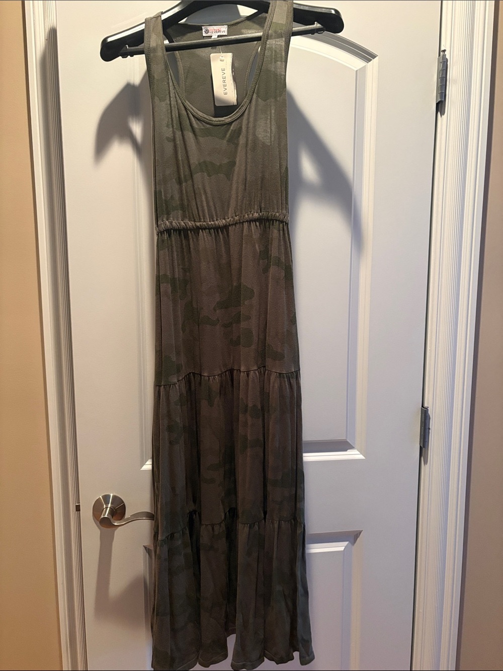 Evereve Olive Green Camo Maxi Dress